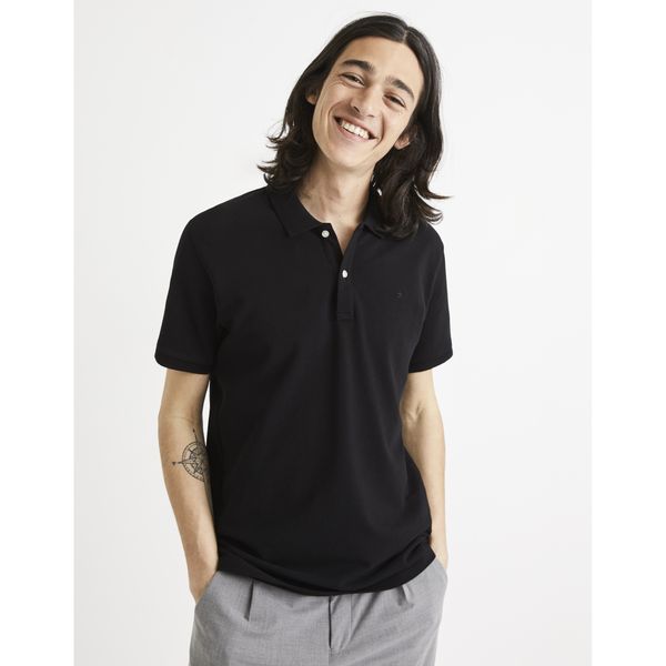 Celio Black men's polo shirt Celio Teone