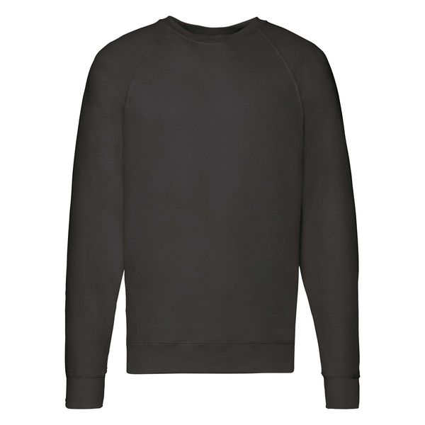 Fruit of the Loom Black Men's Sweatshirt Lightweight Raglan Sweat Fruit of the Loom