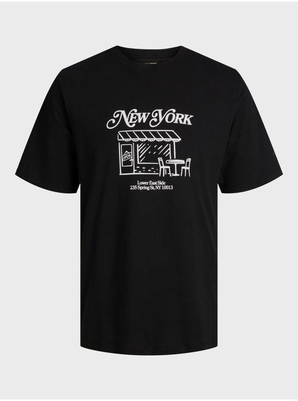 Jack & Jones Black Mens T-Shirt Jack & Jones Red Hook - Men