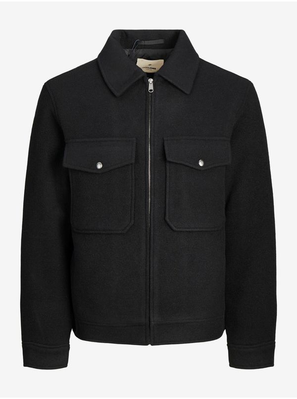 Jack & Jones Black men's wool jacket jacket Jack & Jones Baxter - Men