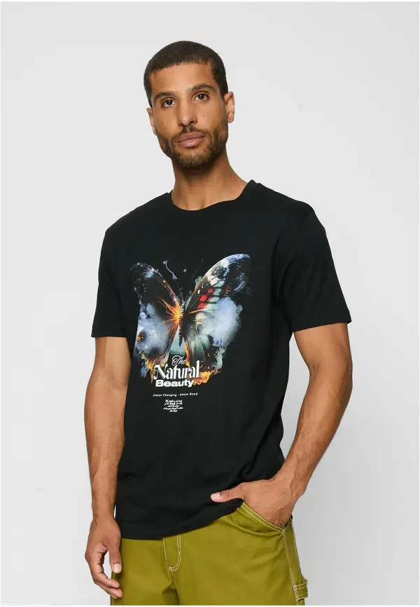 Mister Tee Black Natural Beauty Butterfly T-Shirt