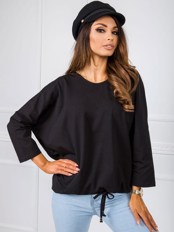 Fashionhunters Black oversized cotton blouse