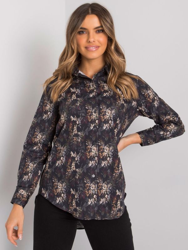 Fashionhunters Black patterned women's shirt Edgewood RUE PARIS