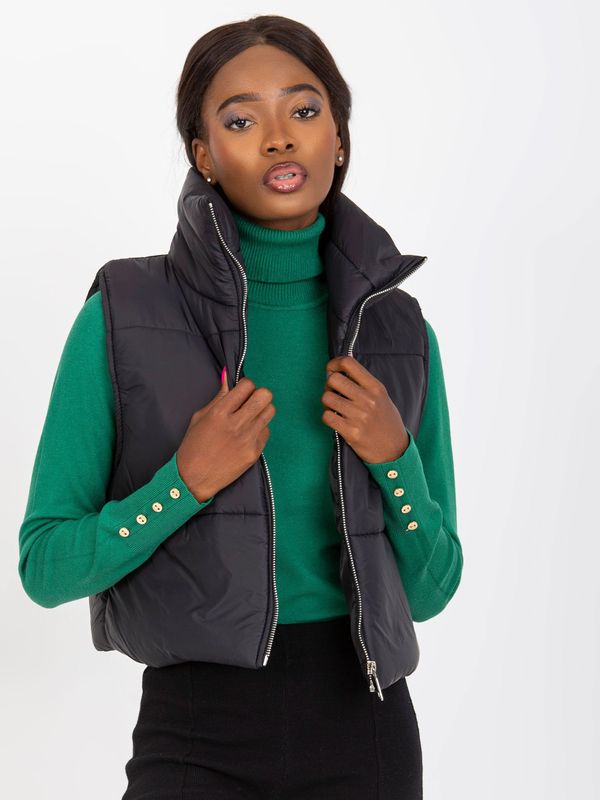 Fashionhunters Black quilted vest OCH BELLA