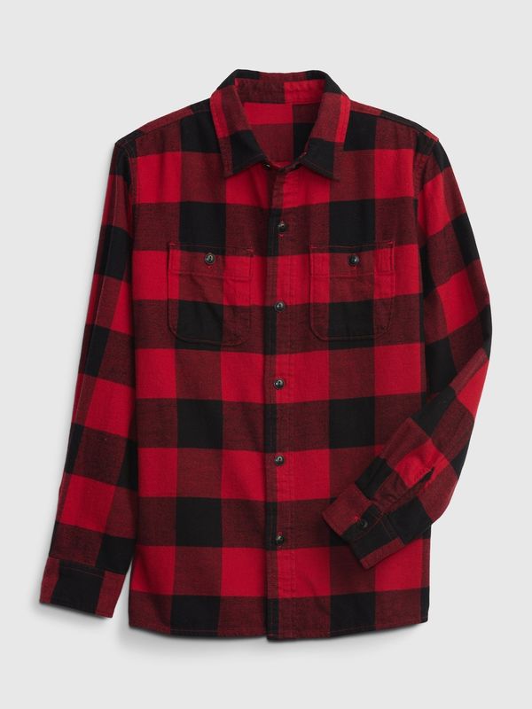 GAP Black-red boys' plaid flannel shirt GAP