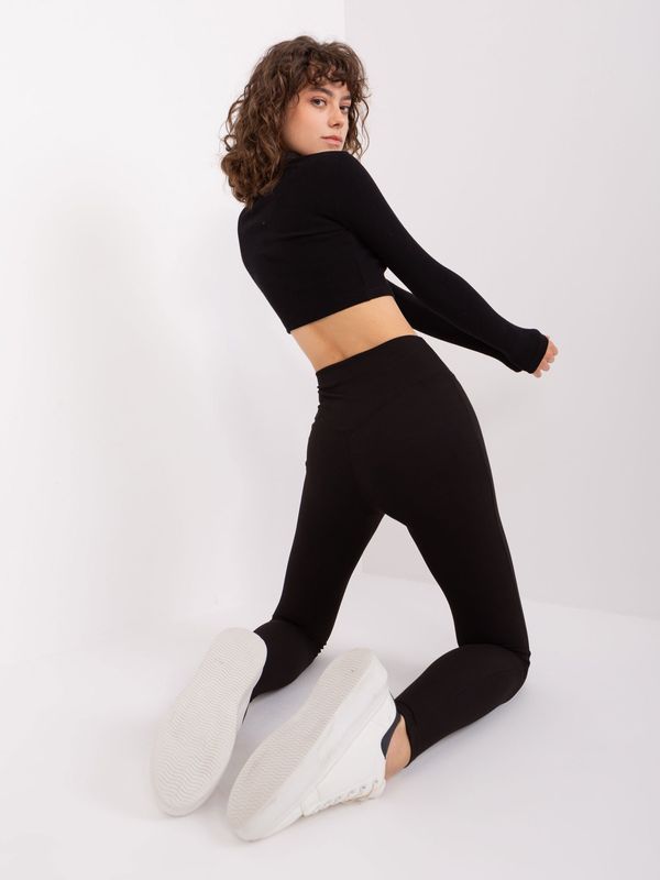 Fashionhunters Black RUE PARIS high-waisted leggings