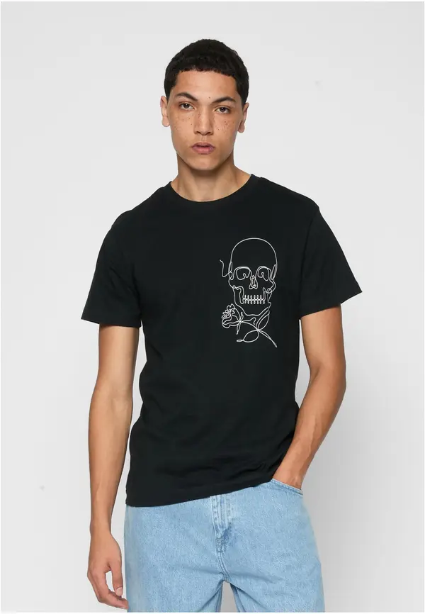 Mister Tee Black Skull One Line T-shirt