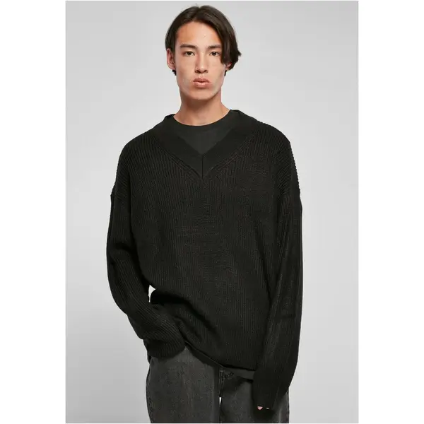 Urban Classics Black sweater with V-neck