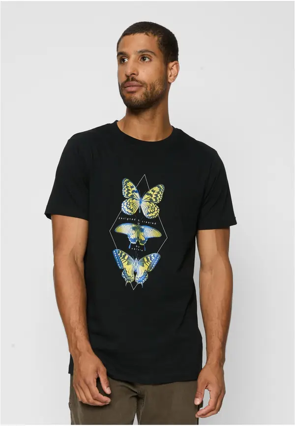 Mister Tee Black T-shirt Butterfly Night