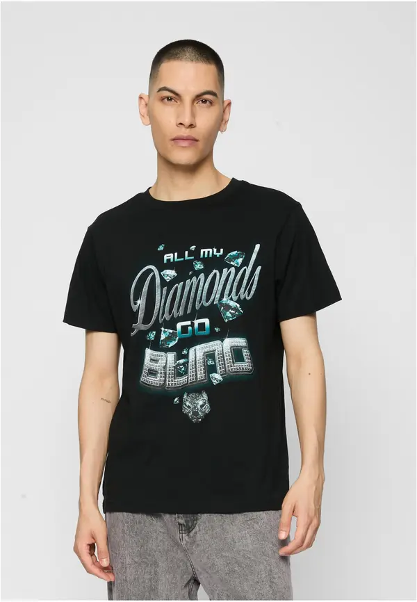 Mister Tee Black T-shirt Diamonds Go Bling