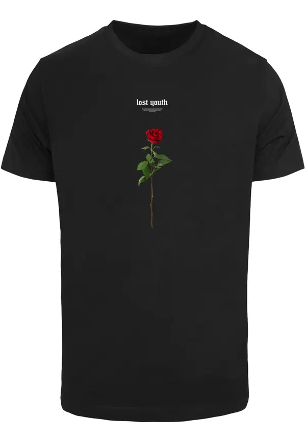 Mister Tee Black T-shirt Lost Youth Rose Tee
