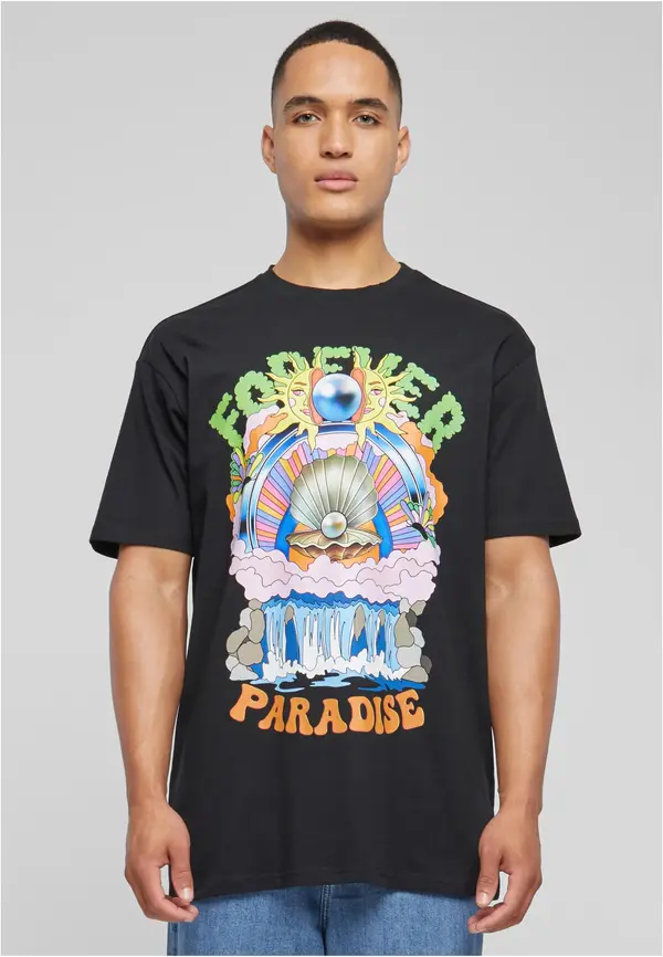 Mister Tee Black T-shirt Paradise Oversize