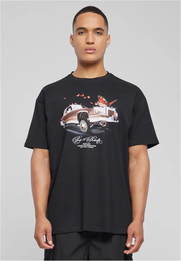 Mister Tee Black T-shirt Pimp and Butterfly Oversize