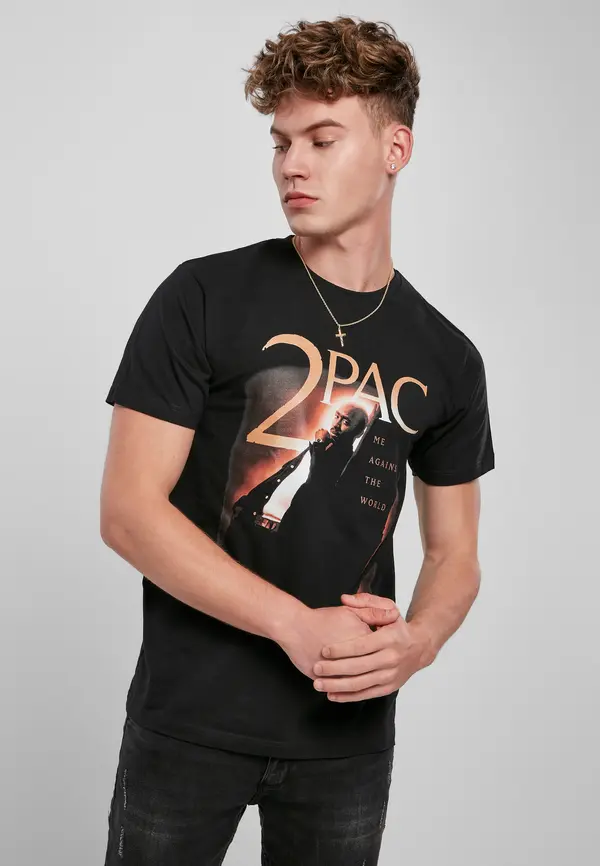 Merchcode Black T-shirt Tupac Me Against The World Cover