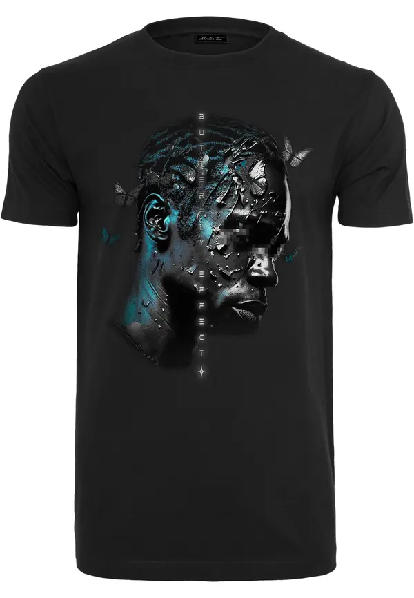 Mister Tee Black T-shirt with butterfly effect