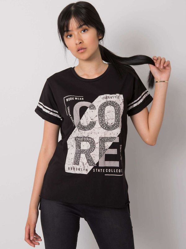 Fashionhunters Black T-shirt with city print