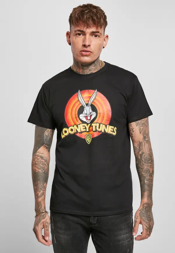 Merchcode Black T-shirt with Looney Tunes Bugs Bunny logo