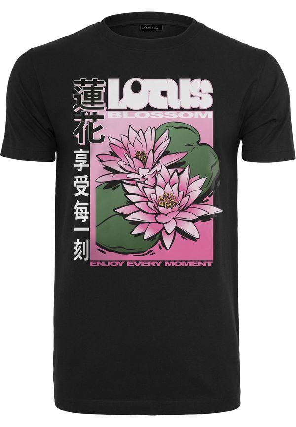 MT Men Black T-shirt with lotus flower