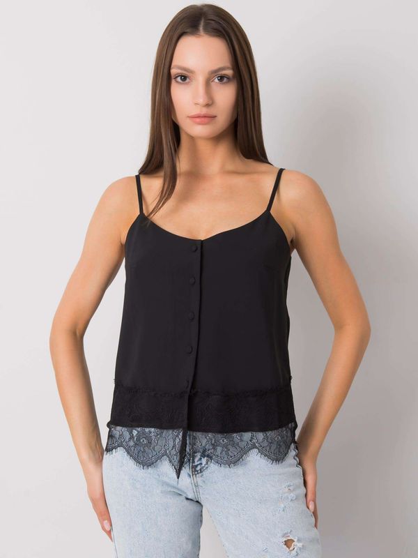 Fashionhunters Black top with buttons