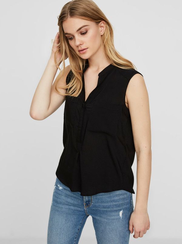 Vero Moda Black translucent sleeveless blouse VERO MODA Erika