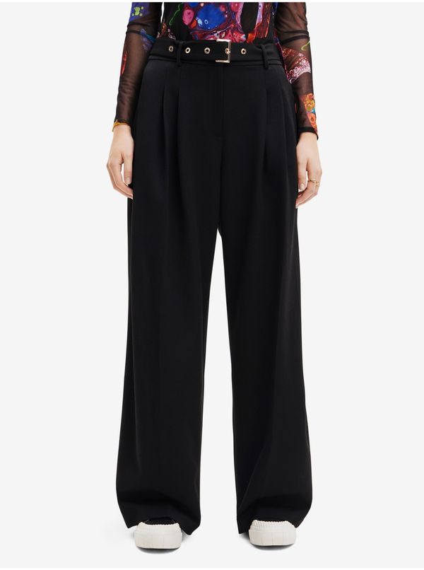 DESIGUAL Black Wide Trousers Desigual Otto - Women