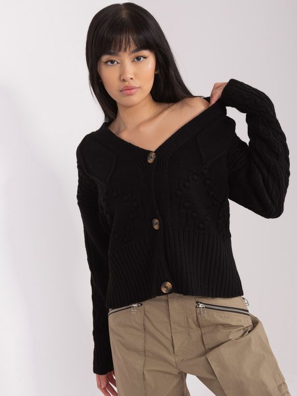 Fashionhunters Black Women's Button Cardigan