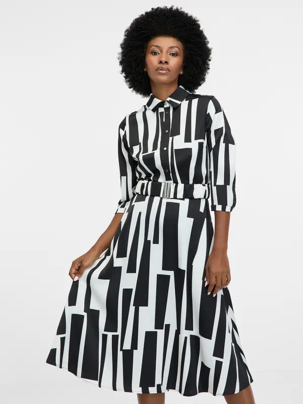 Orsay Black Women's Knee-Length Patterned Dress ORSAY - Women's