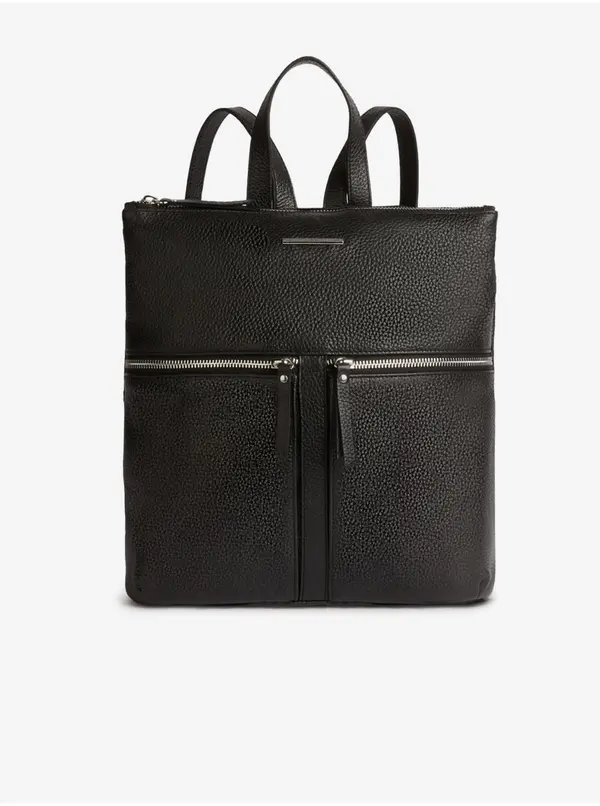 GEOX Black Women's Leather Backpack Geox Borsa - Women