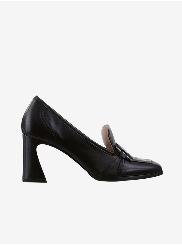 Högl Black women's leather loafers with heels Högl Glenn - Women