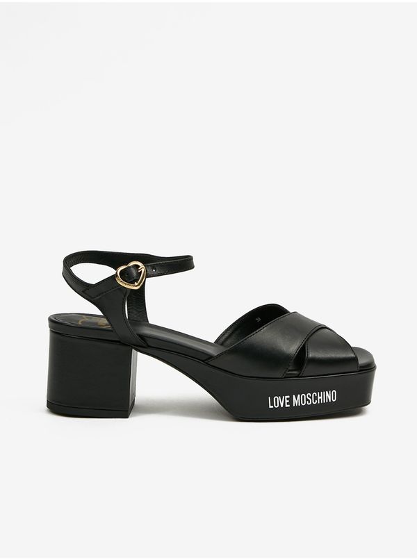 Love Moschino Black Women's Leather Sandals Love Moschino - Women