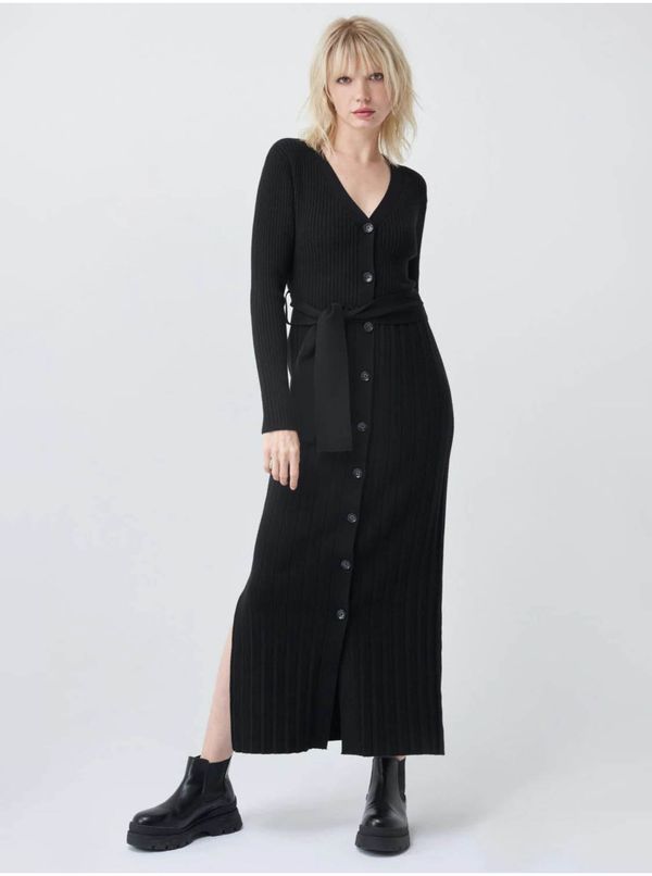Salsa Jeans Black women's long button-up knitted dress Salsa Jeans - Women