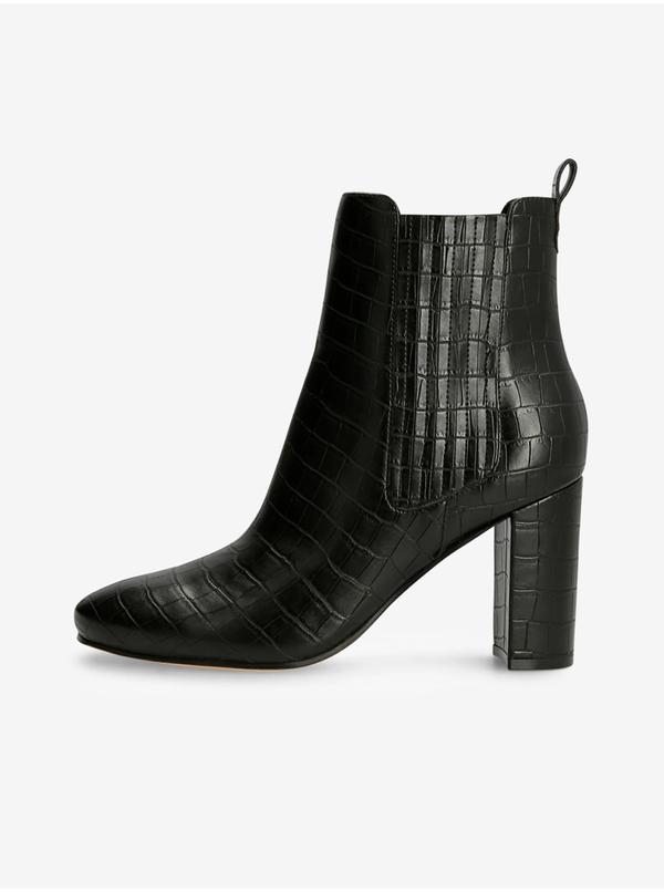 Guess Black Womens Patterned Heeled Ankle Boots Guess - Women
