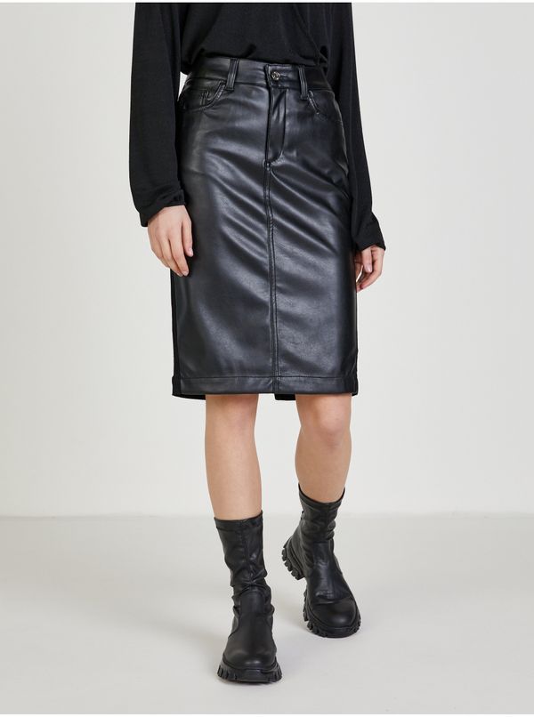 Liu Jo Black Women's Pencil Leatherette Skirt Liu Jo