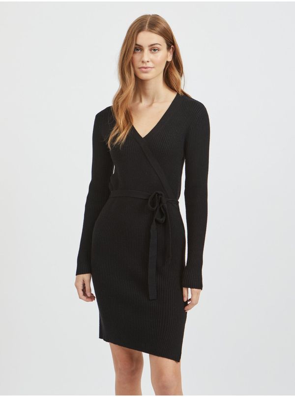 Vila Black Women's Ribbed Sweater Dress VILA Ril - Women