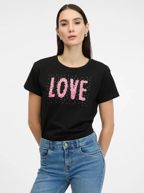 Orsay Black Women's Short Sleeve T-Shirt ORSAY - Women's