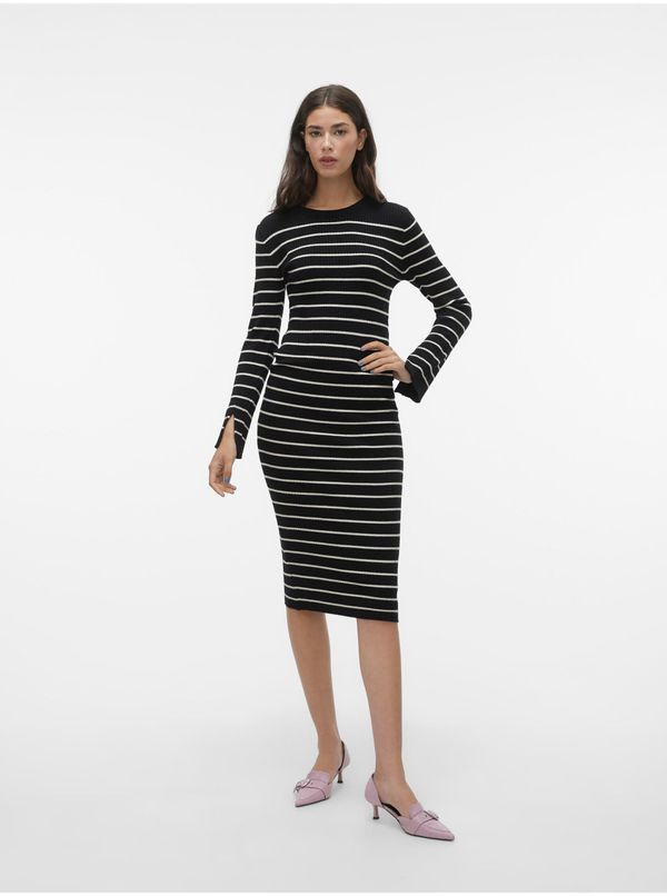 Vero Moda Black women's striped sweater dress VERO MODA Gold - Women