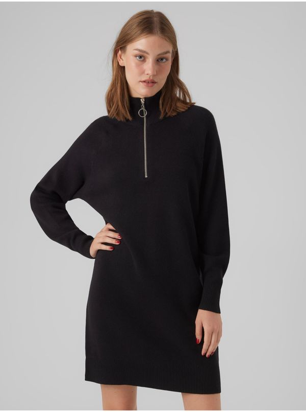 Vero Moda Black women's sweater dress VERO MODA Goldneedle - Women