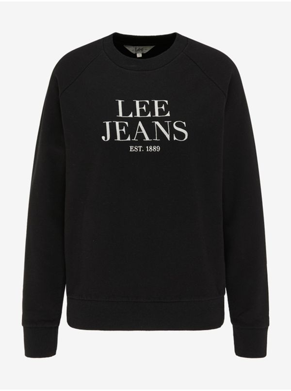 Lee Black Women's Sweatshirt with Lee Crew Prints - Women