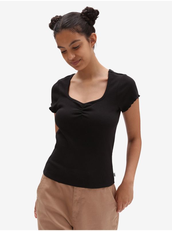Vans Black Women's T-Shirt with Pleated VANS Lydia - Women