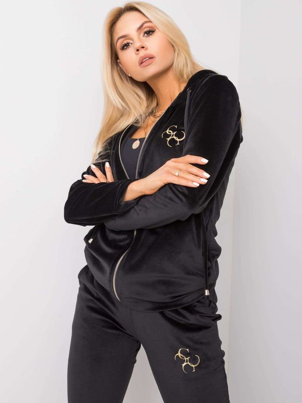 Fashionhunters Black women's velour set