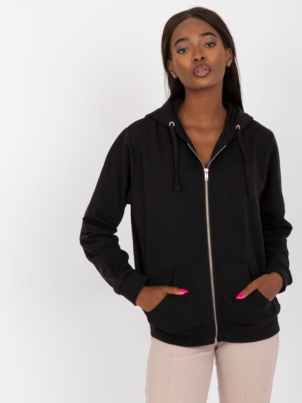 BASIC Feel Good Black zip-up hoodie with pockets