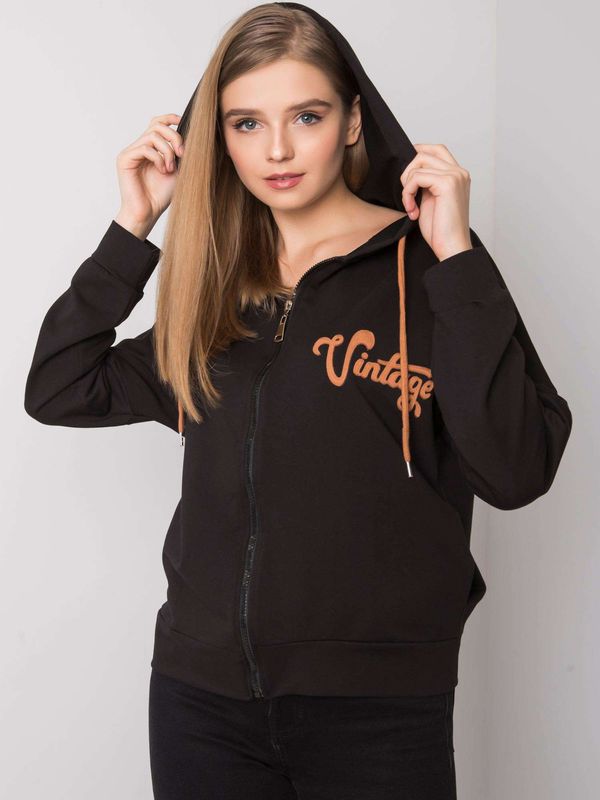 Fashionhunters Black zippered sweatshirt