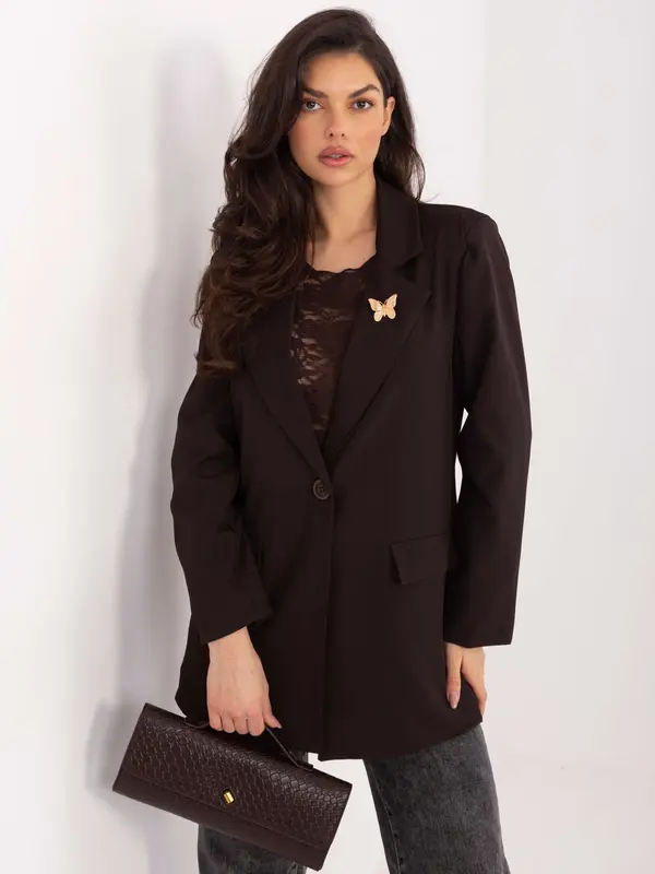 RUE PARIS Blazer-IT-MA-FL8315.85-dark brown
