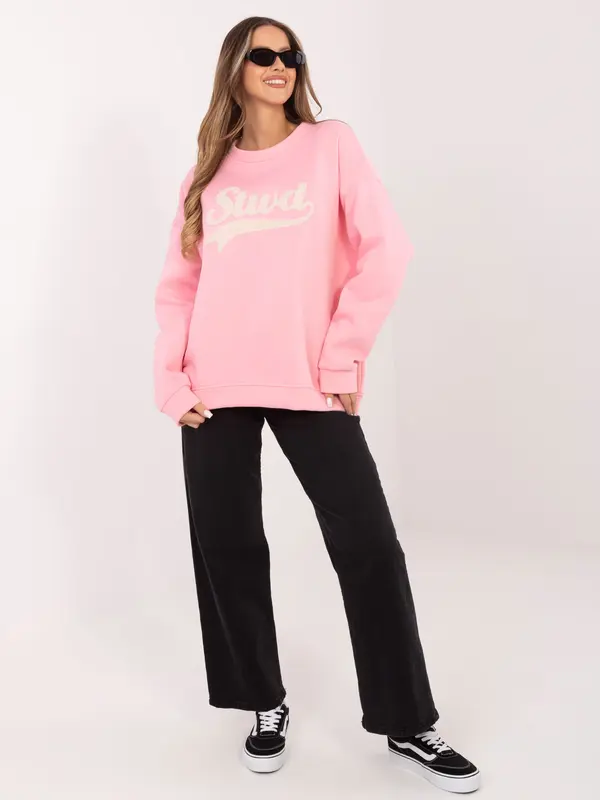 RUE PARIS Bledo roza oversized pulover