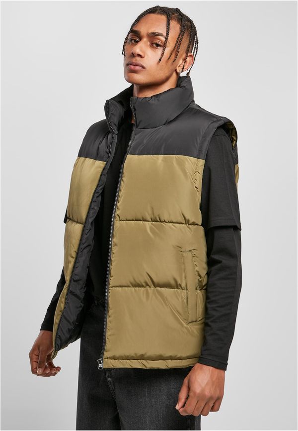 UC Men Block Puffer Vest Black/Tiniolive