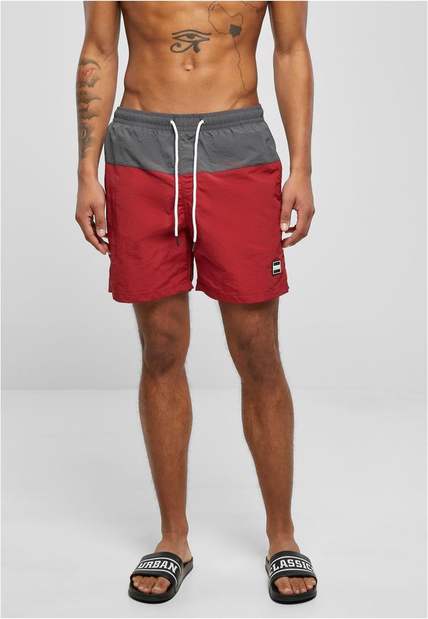 UC Men Block Swim Shorts brickred/darkshadow