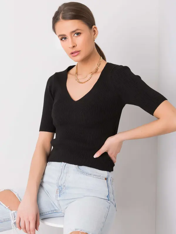 RUE PARIS Blouse-251-BZ-10057.53-black