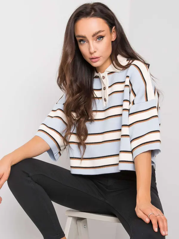 RUE PARIS Blouse-269-BZ-15501.94P-white-blue