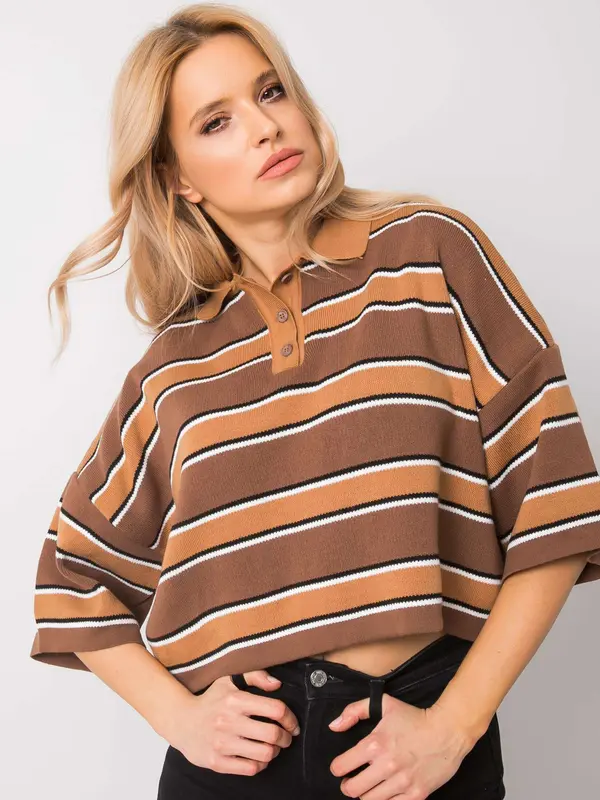 RUE PARIS Blouse-269-BZ-15501.95P-brown