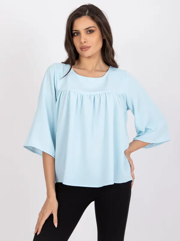RUE PARIS Blouse-CHA-BZ-1701.29P-light blue